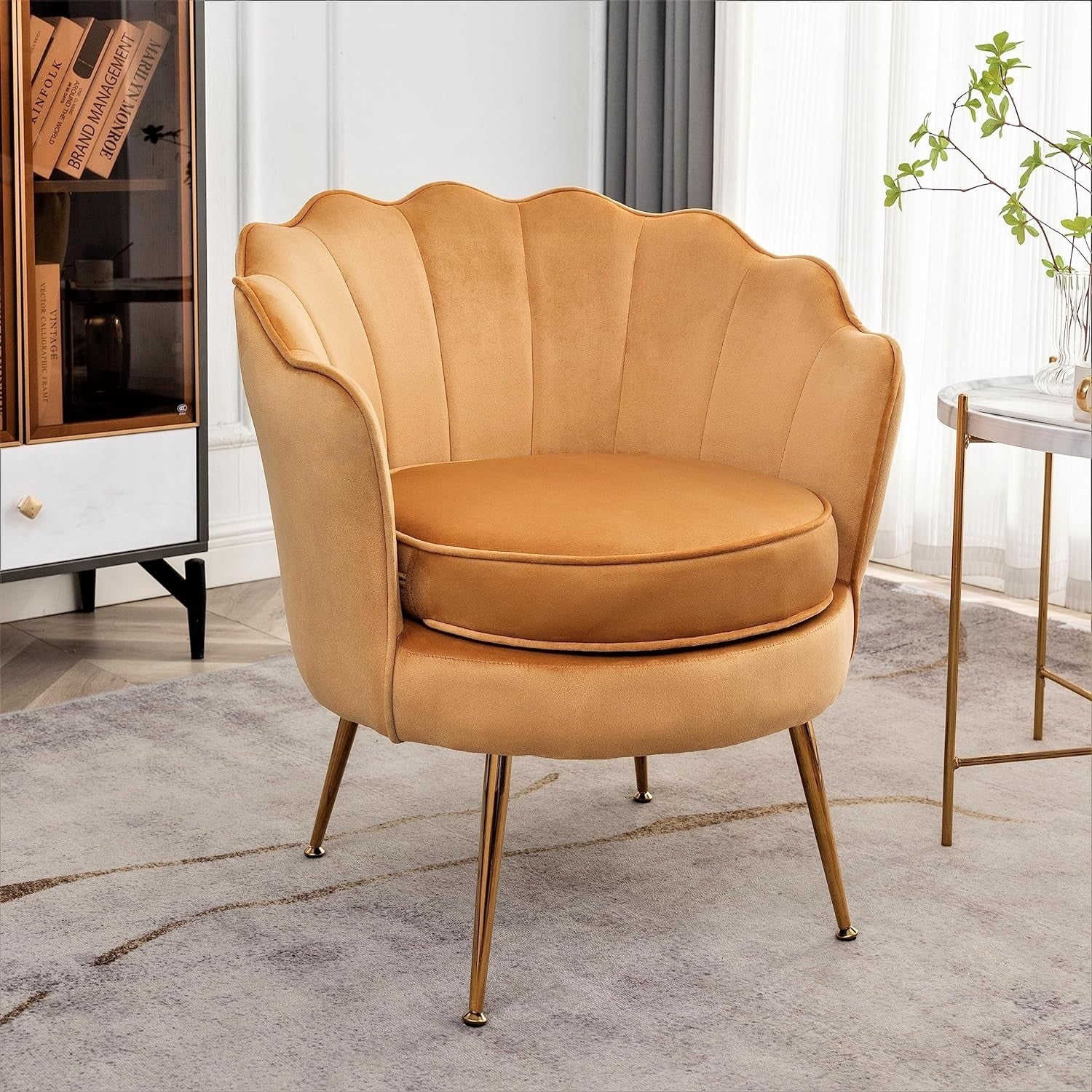 Cavett 28.3 Wide Velvet Accent Chair with Metal Legs