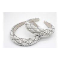 Vellin Crisscross Pearl and Crystal Embellished Headband