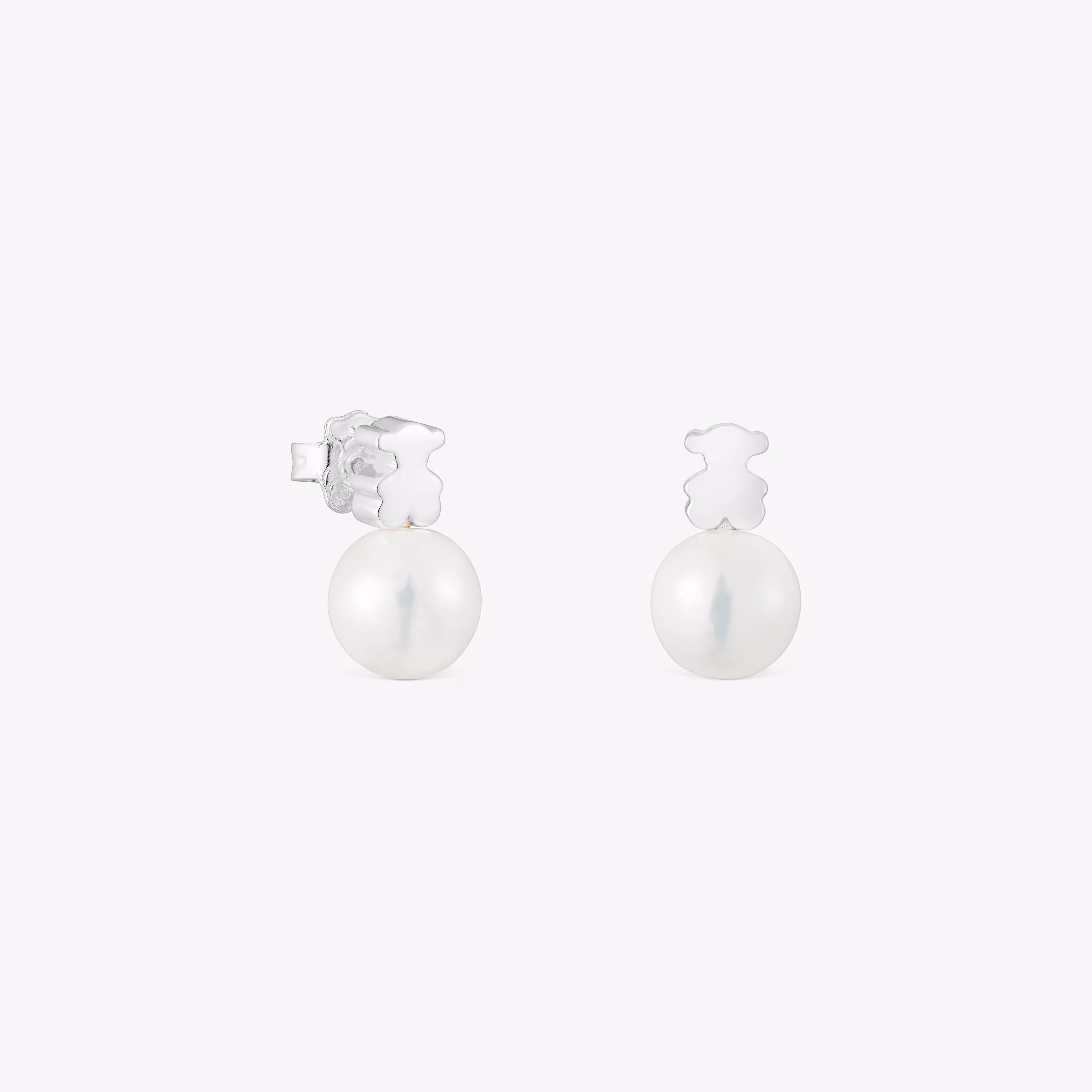 Pendientes oso de plata y perla cultivada de agua dulce Sweet Dolls