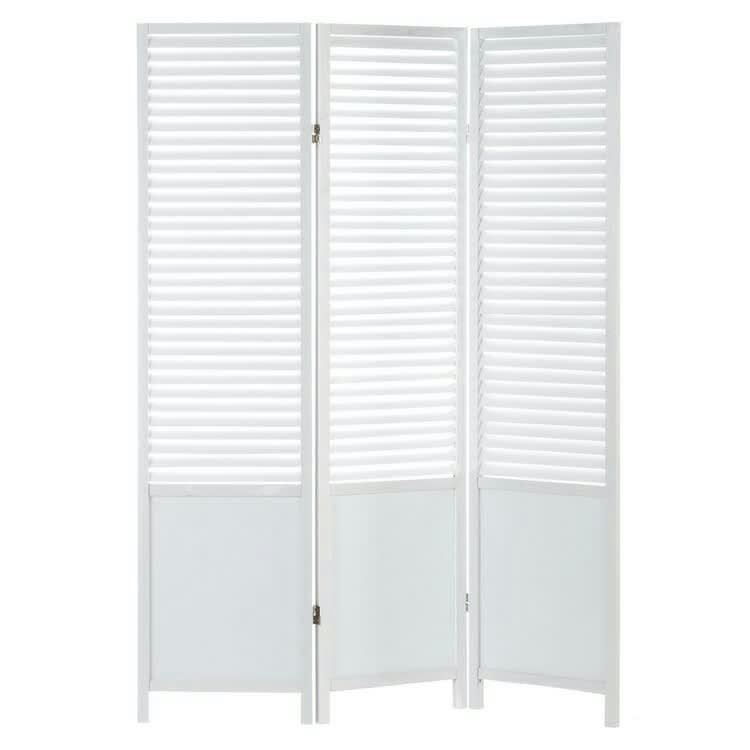 LATTES BLANC - Paravent 3 pans- Bois et lattes