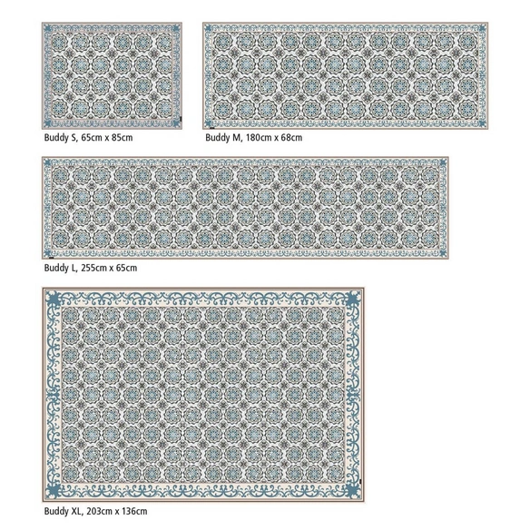 Vinyl Teppich »Selina«, BxL:180 cm x 68 cm, grau|weiß|blau