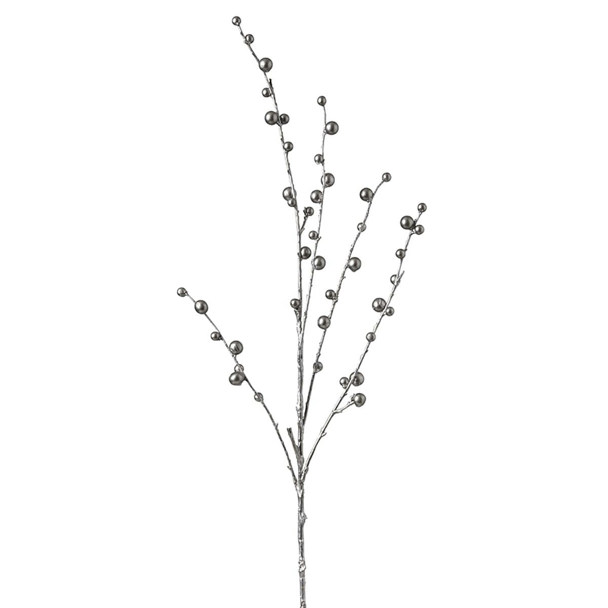 NOËL - Branche de baies métalliques H80