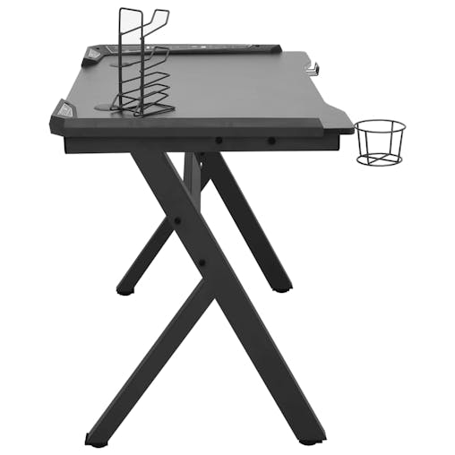 NNEVL Gaming Desk LED with Y Shape Black 90x60x75 cm