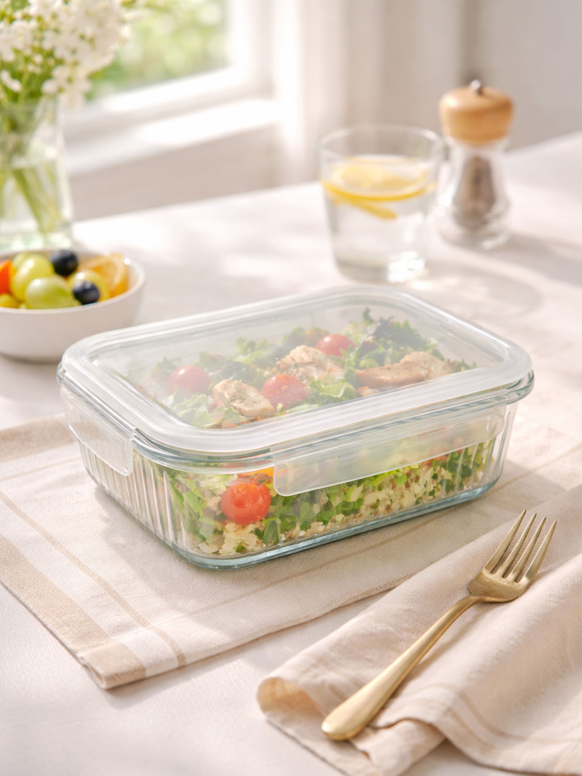 Transparentny lunch box z pokrywką