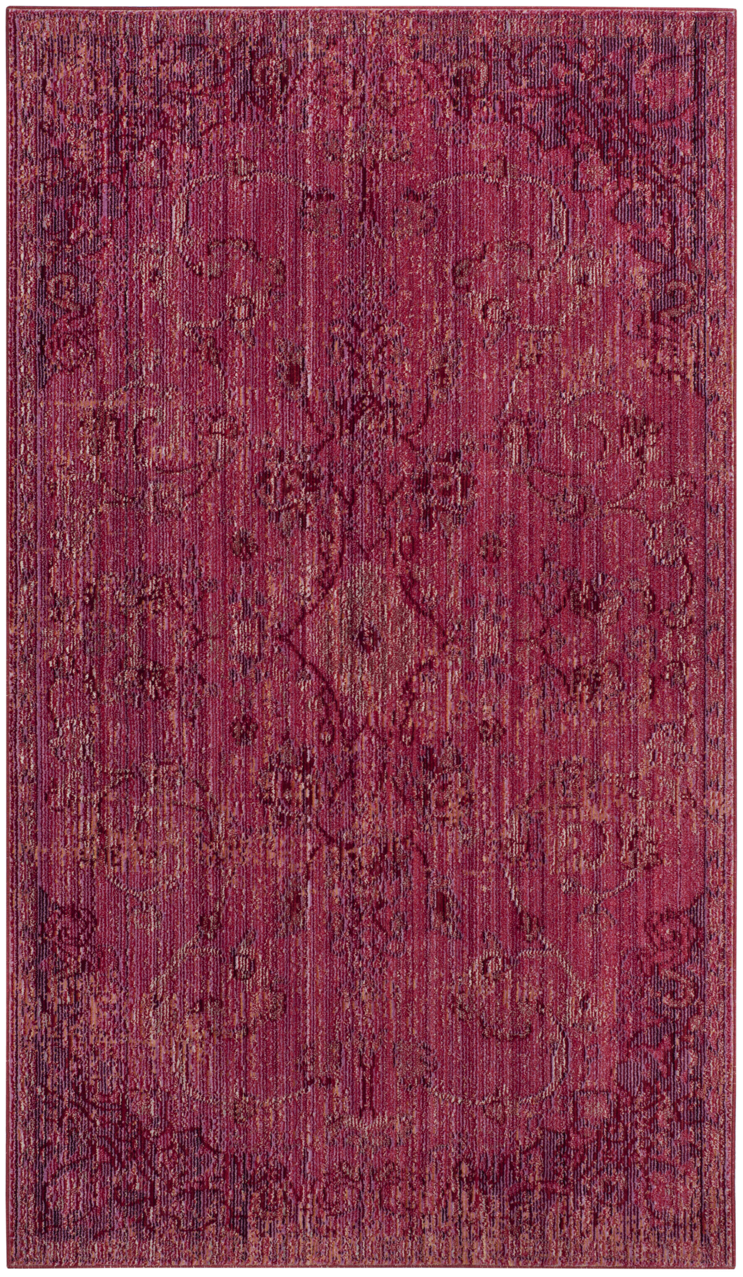 VALENCIA - Tapis de salon interieur en rouge & rouge, 122 x 183 cm