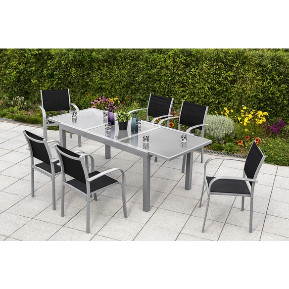 Gartenmöbelset »Ostia«, 6 Sitzplätze, Aluminium/Textil