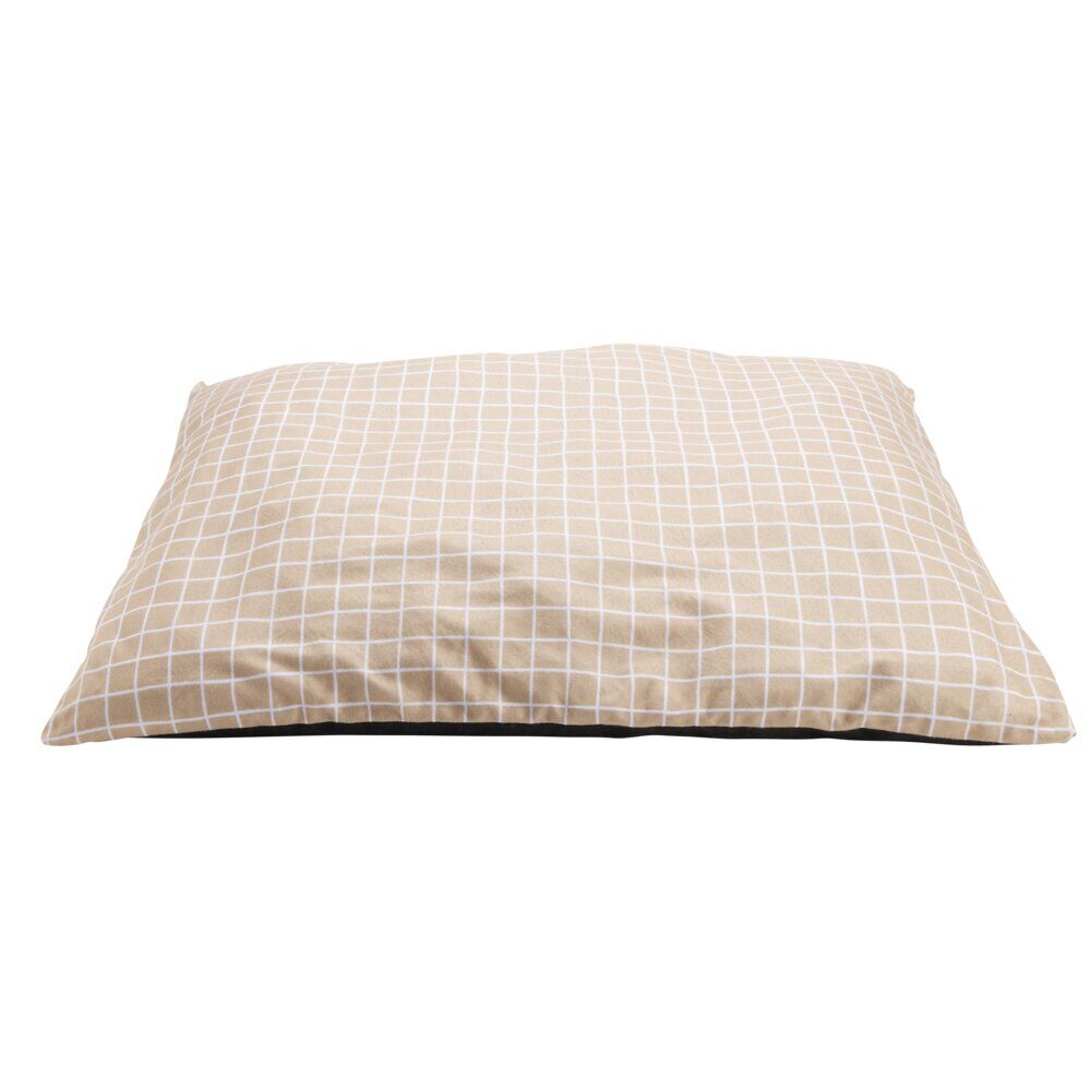 Matelas pour chien coton quadrillage orange et blanc Taille L 90x70xép8cm