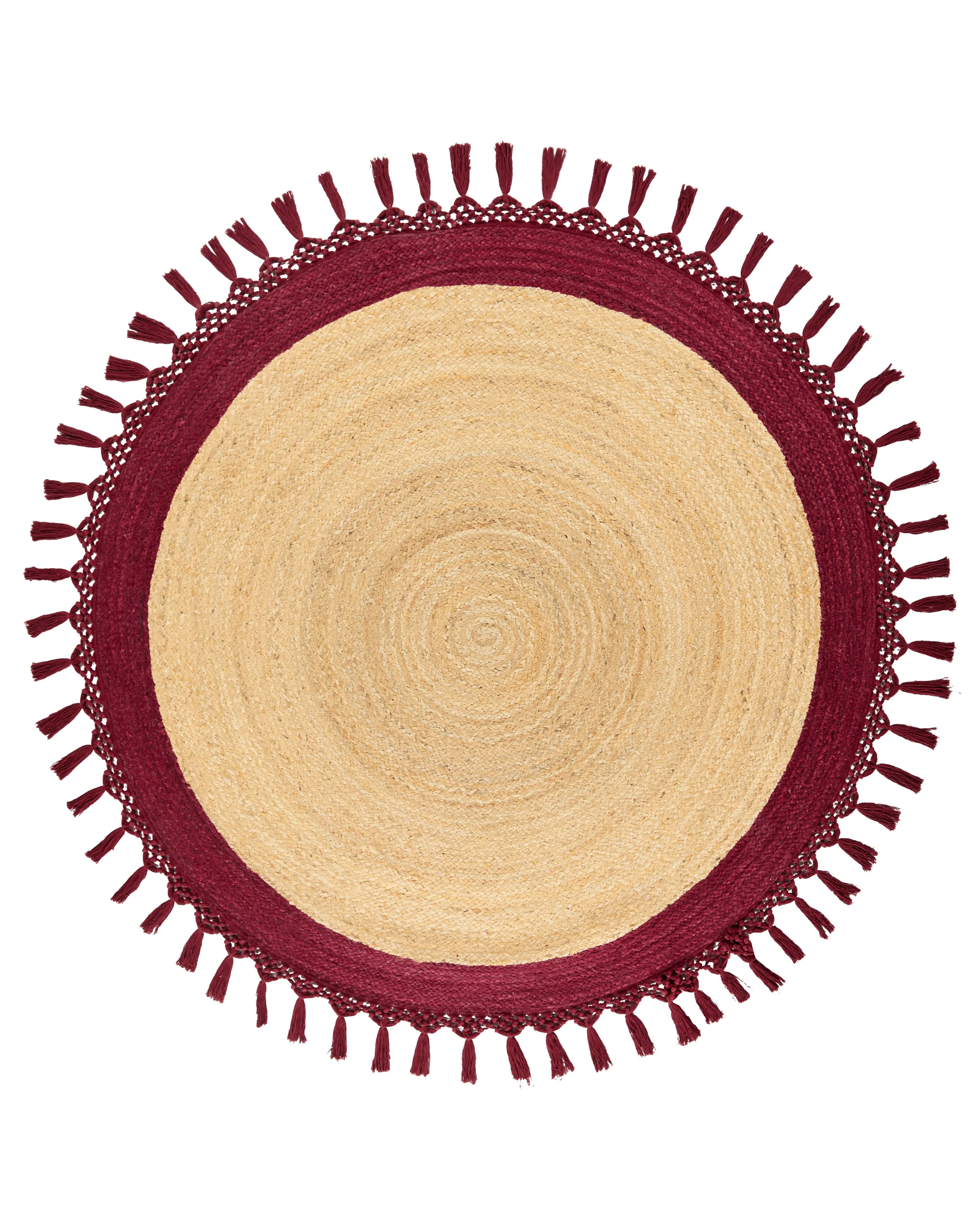 Rug MARTS Dark Red ? 140 cm Jute