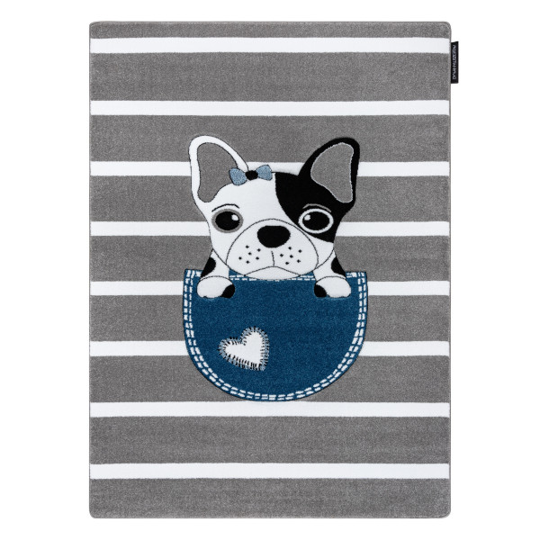 Dywan PETIT BULLDOG PIES szary 140x190 cm