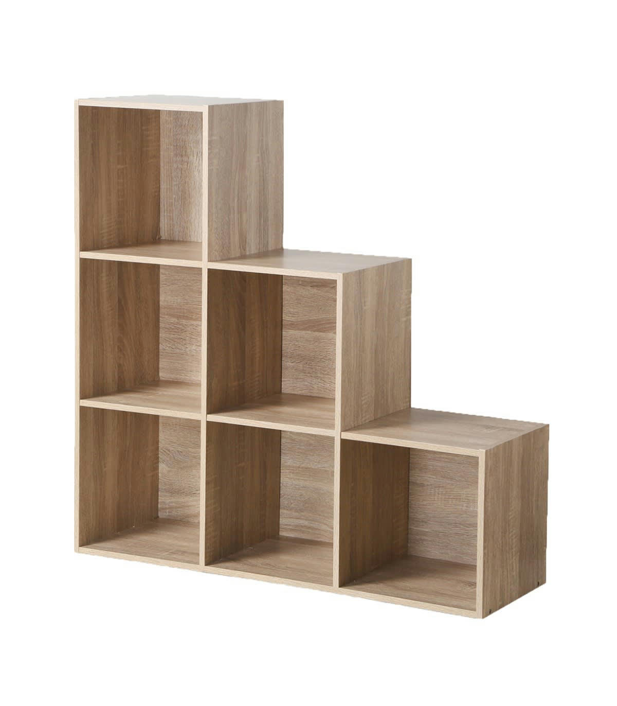 - Meuble 6 Cases en Escalier - Marron
