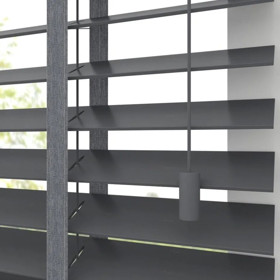 Kwantum Jaloezieën | Houten Jaloezieën | Fenstr Bamboe Jaloezie Wessel  50mm Antraciet