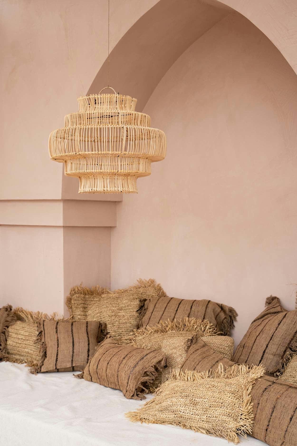 OH MY GEE - Coussin en coton beige noir 40x40