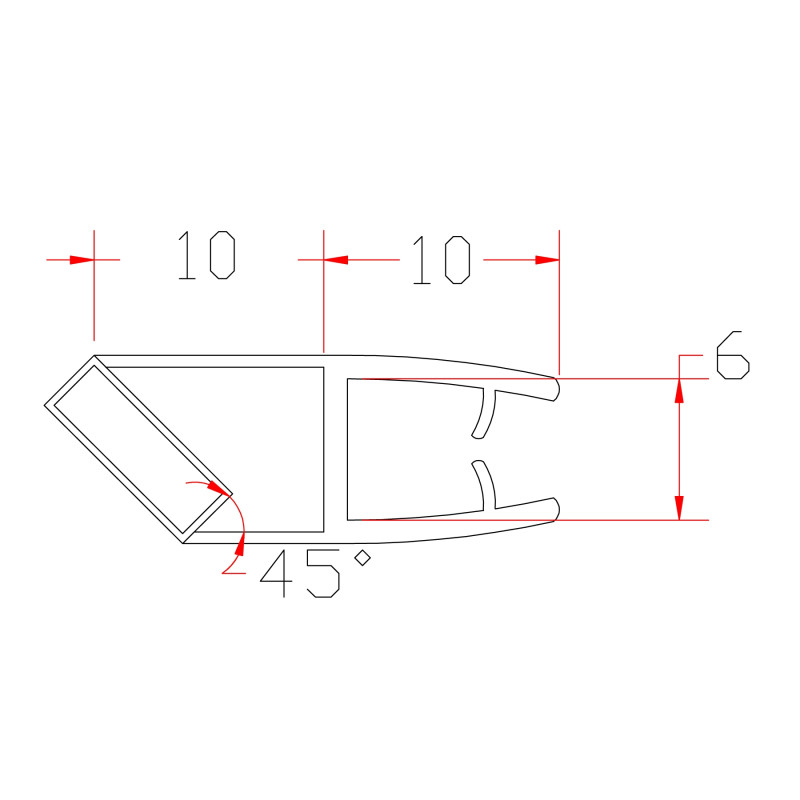 Joint magnétique d'angle pour paroi de douche 6 mm 2 pièces AURLANE