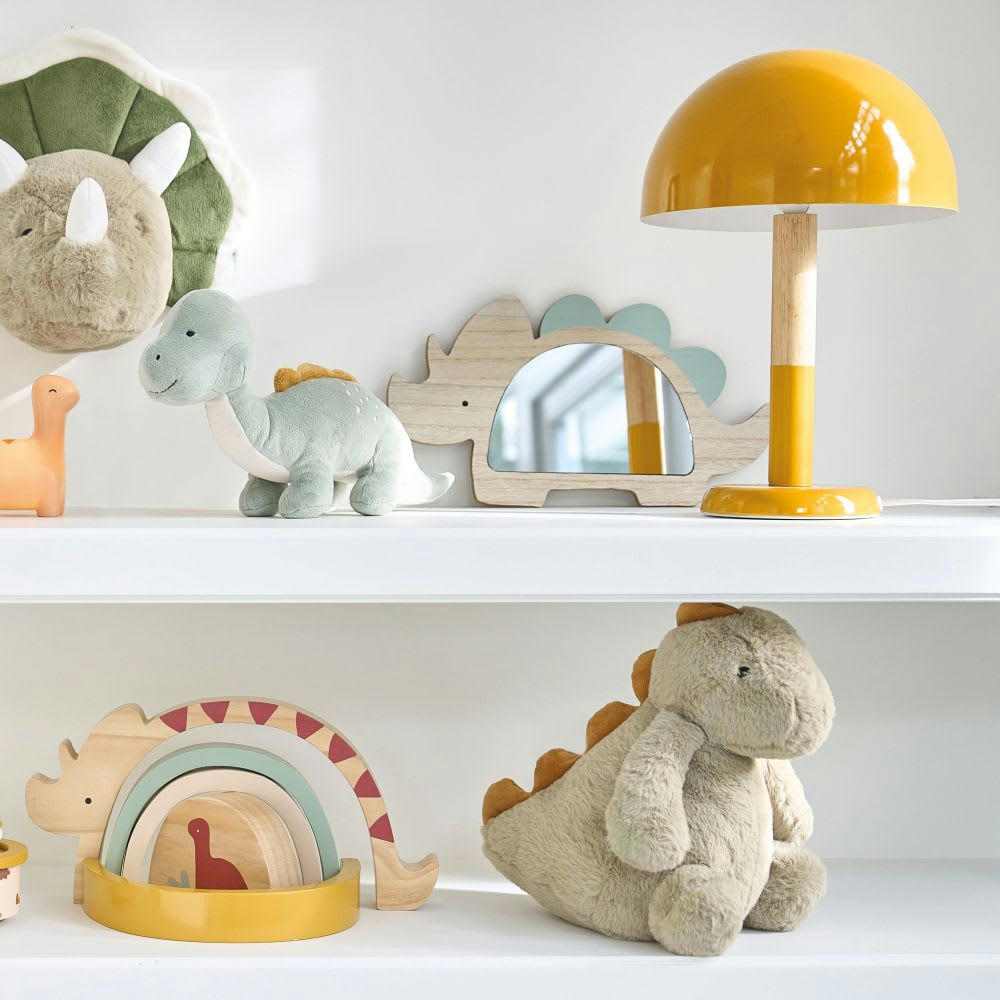 YAGO - Peluche douce dinosaure vert kaki et marron