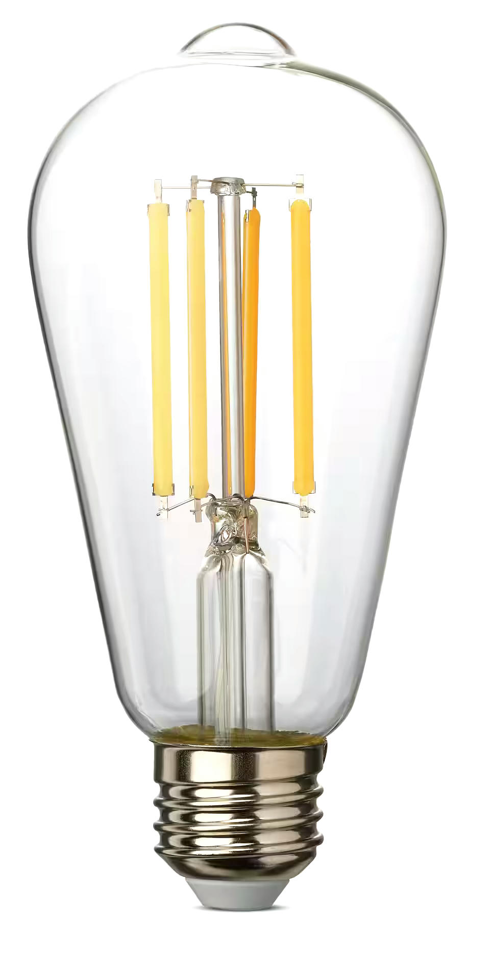 NOMA ST19 E26 Base Vintage Dimmable Clear LED Filament Light Bulbs, 3000K, 1490 Lumens, Warm White, 100W, 4-pk