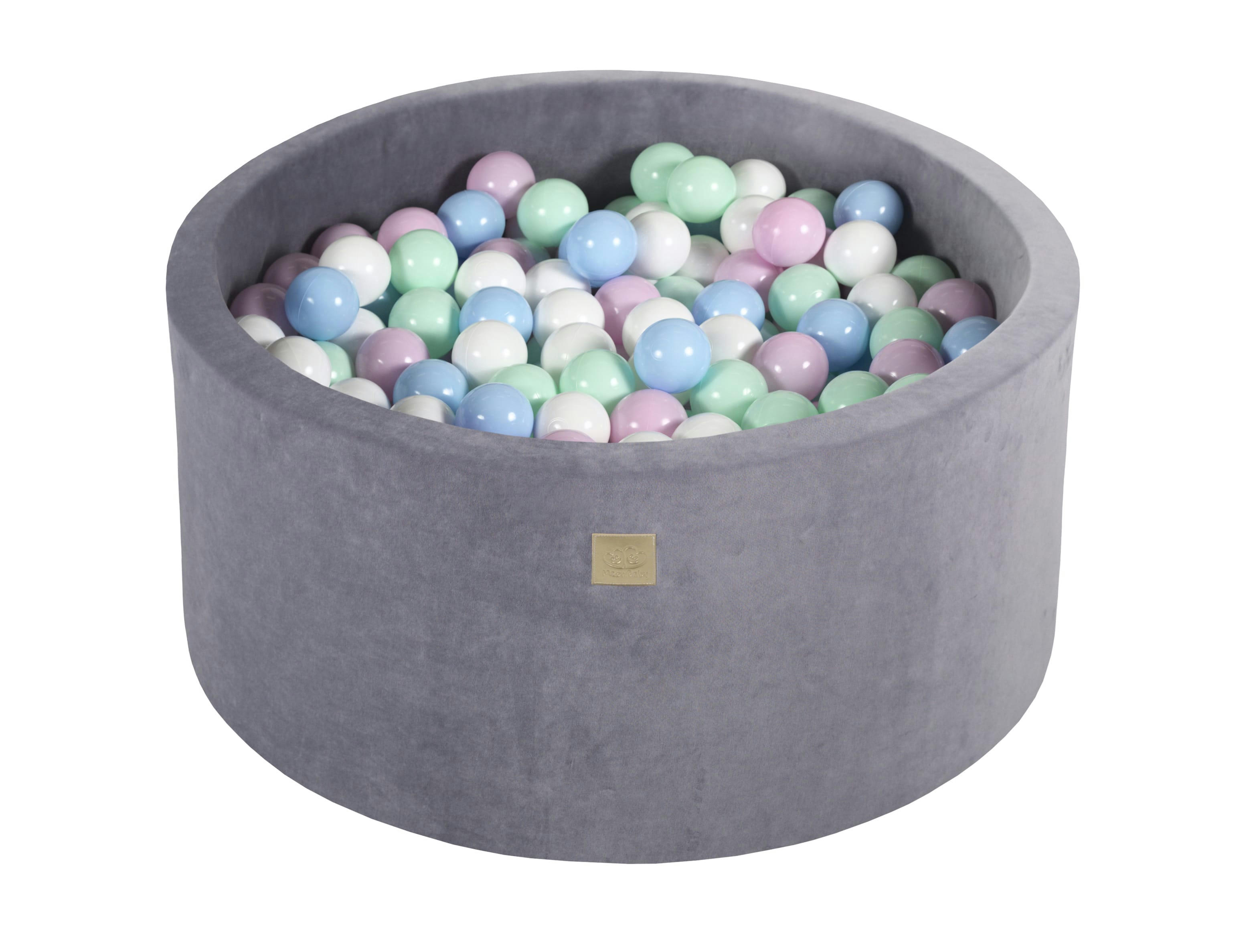 - Piscine Velours 90x40 300 balles Acier Babyblue/Blanc/Mint/rose pastel