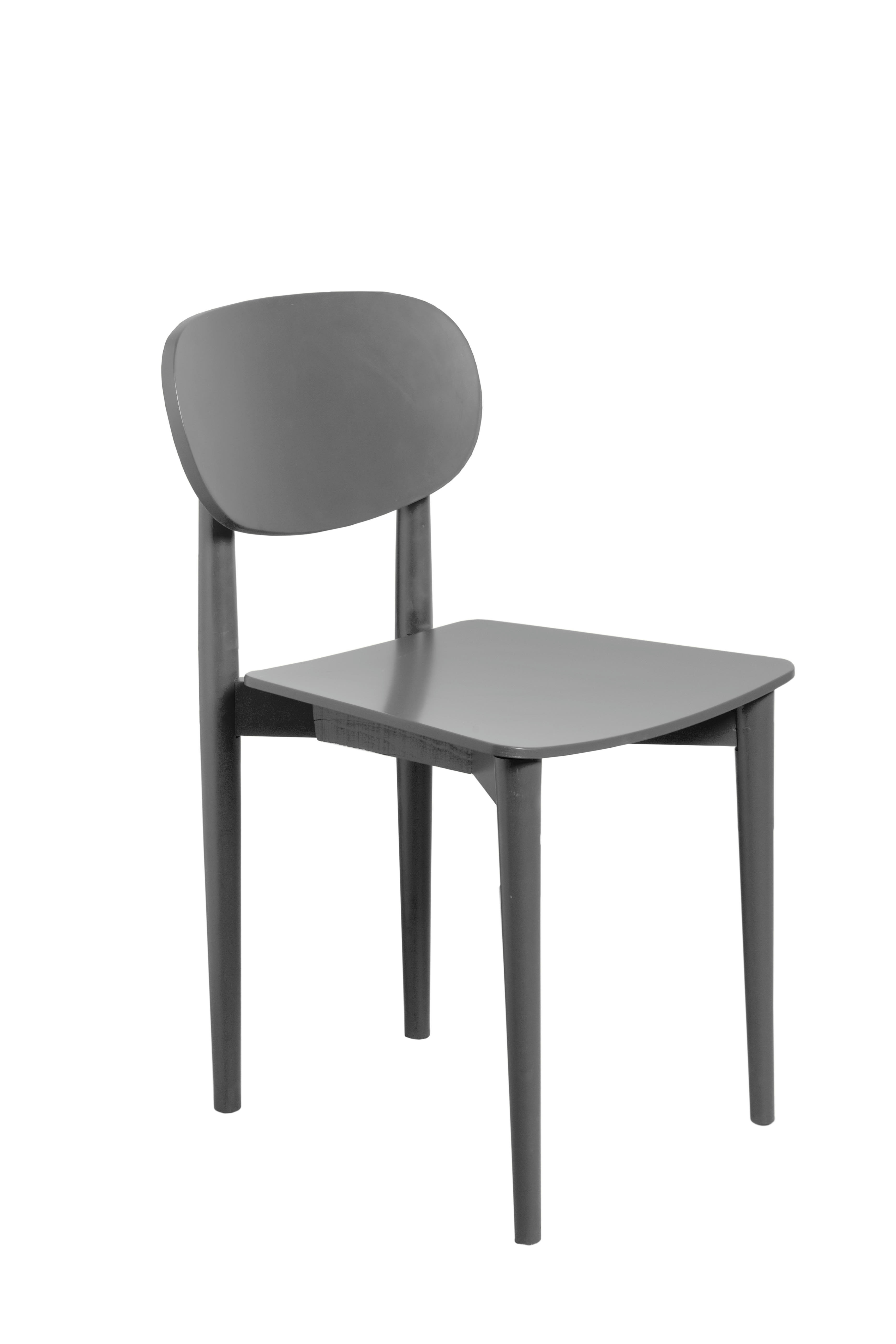 SANDRO - Chaise en bois de hêtre massif gris chaud