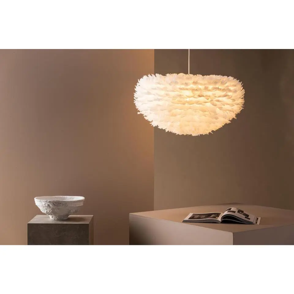 Svea - Rumi ronde hanglamp - ? 75 cm - witte veren