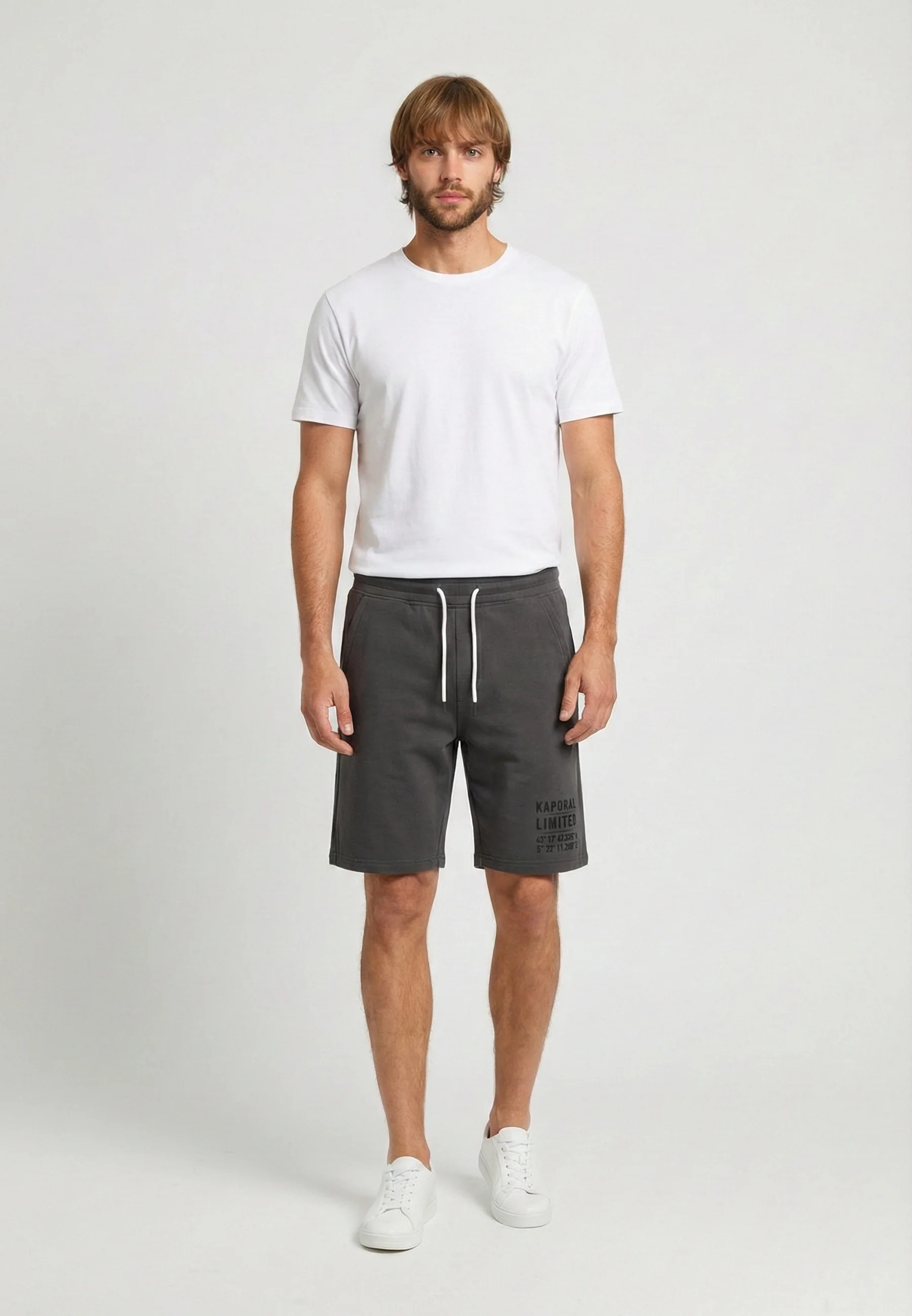 Short regular gris molleton coton polyester KYLIO