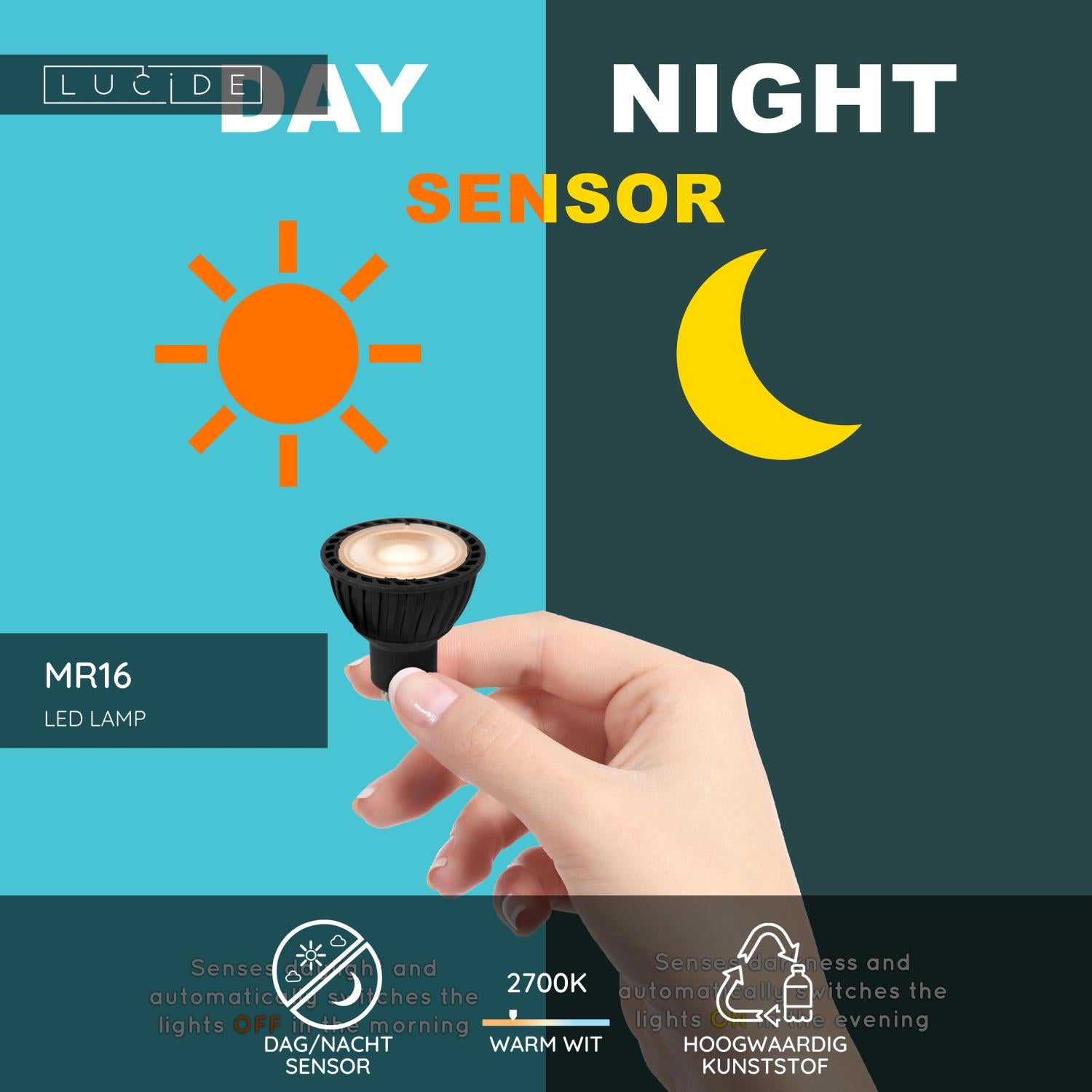 Lucide MR16 Led lamp - Zwart (set van 4)