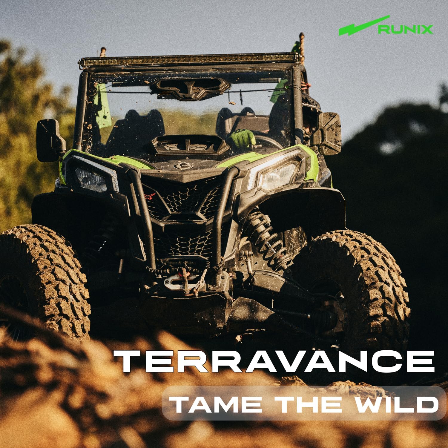 RUNIX ATV UTV Radial Tires, RUNIX TerraVance, 27X9R14 Front, 27X11R14 Rare, Set of 4, SXS, Side by Side, Radial Tire, All Terrain, 6PR, Tubeless, 27X9-14, 27X11-14
