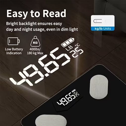 NNETM Smart Body Fat Scale with App Connection