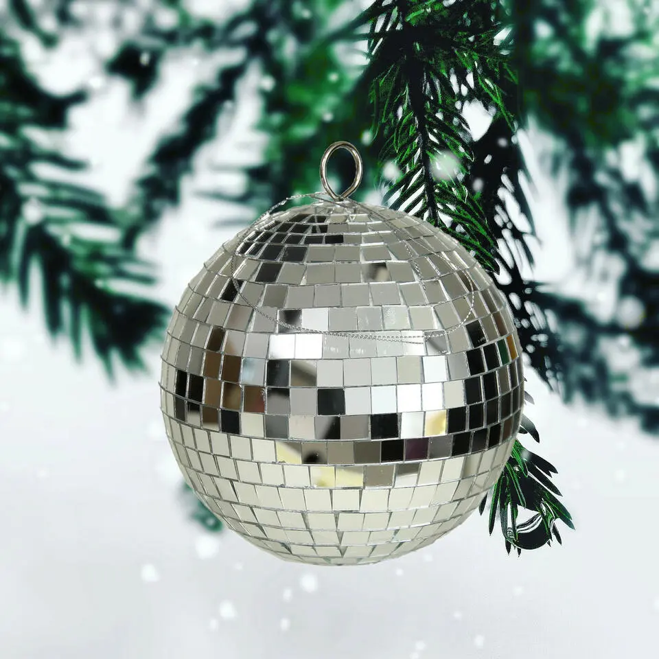 Othmar Decorations kerstballen - disco - zilver - 15 cm