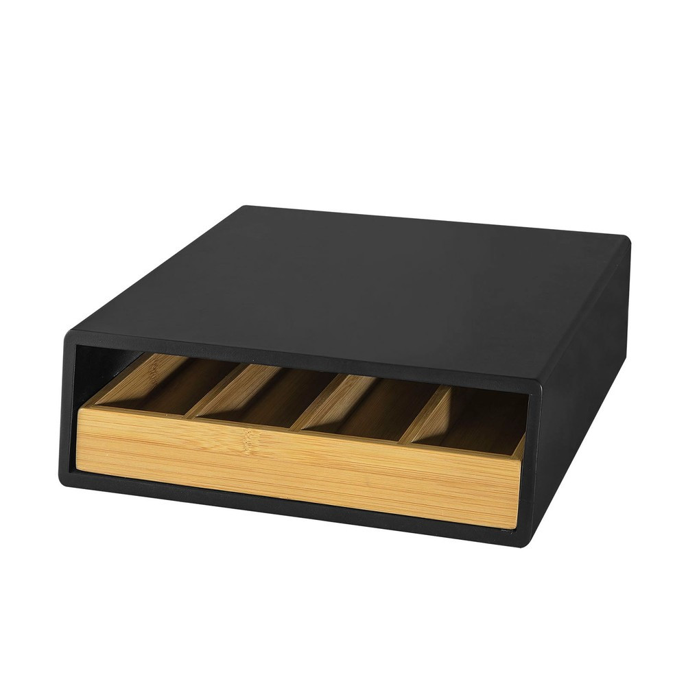 SoBuy Organizer na kapsułki z szufladą Czarny 30x31x10cm FRG280-SCH