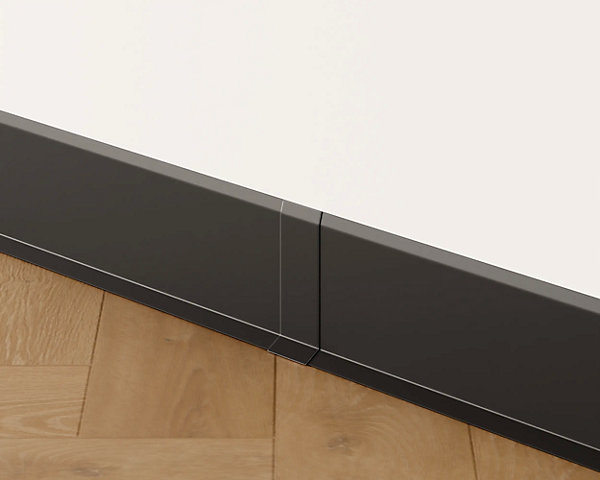 Joint FI en acier inoxydable pour plinthe Noir mat - 80mm x 30mm x 12mm