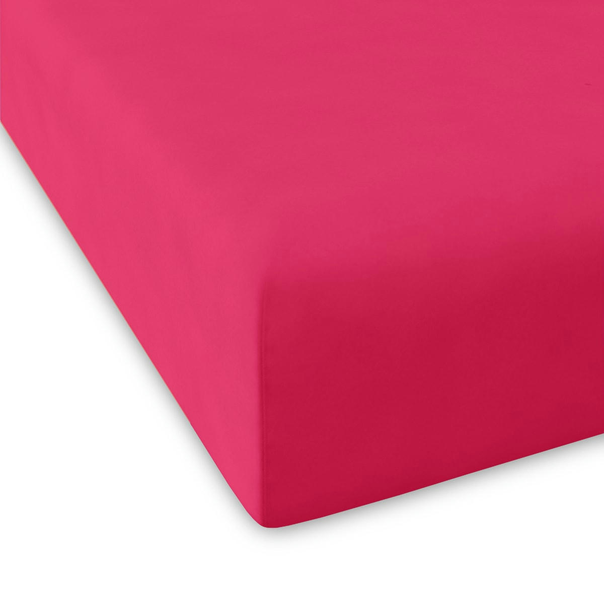 CASUAL DH - Drap housse en coton fuchsia 100x200