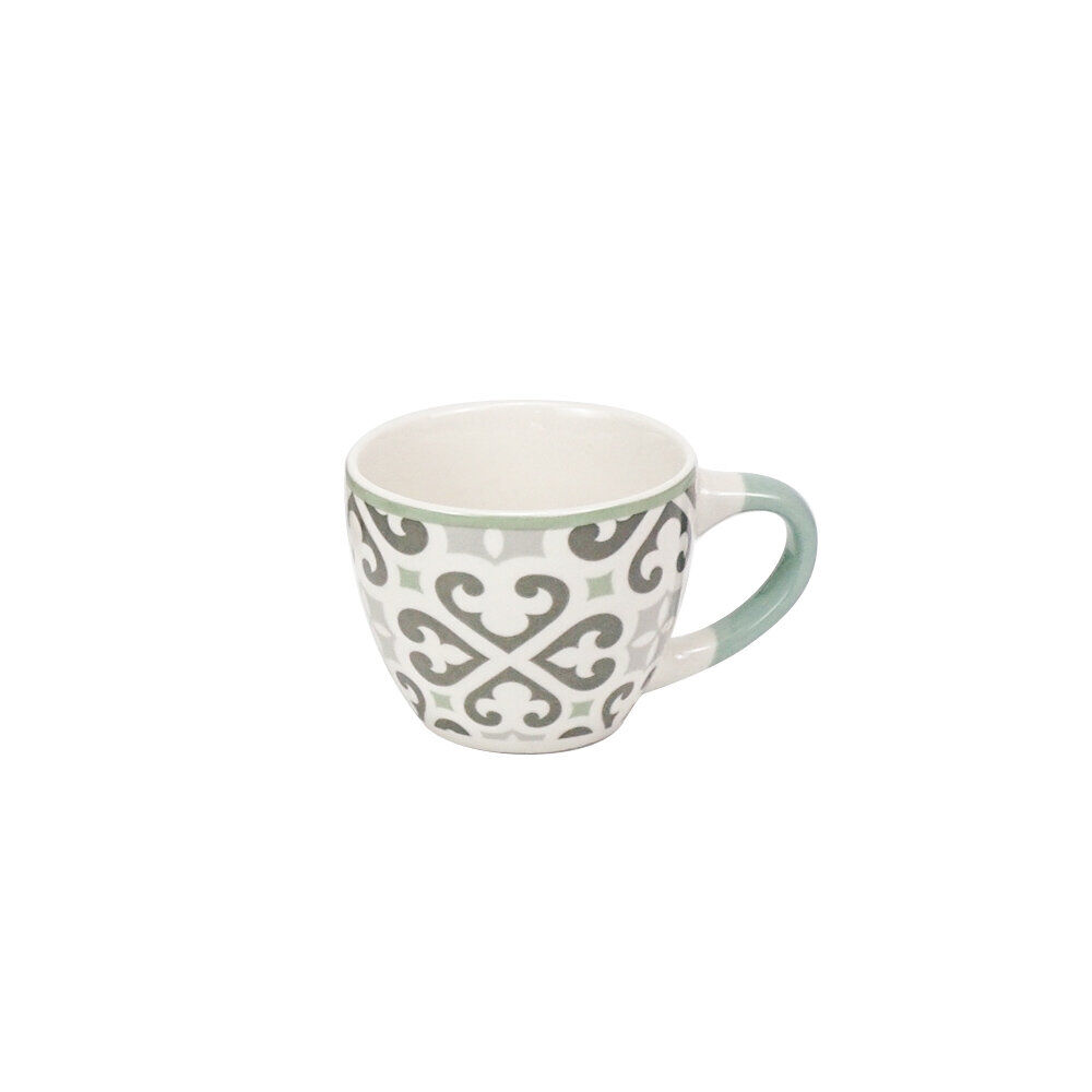 Tasse à expresso en porcelaine motif Carreau de ciment gris 9 cl