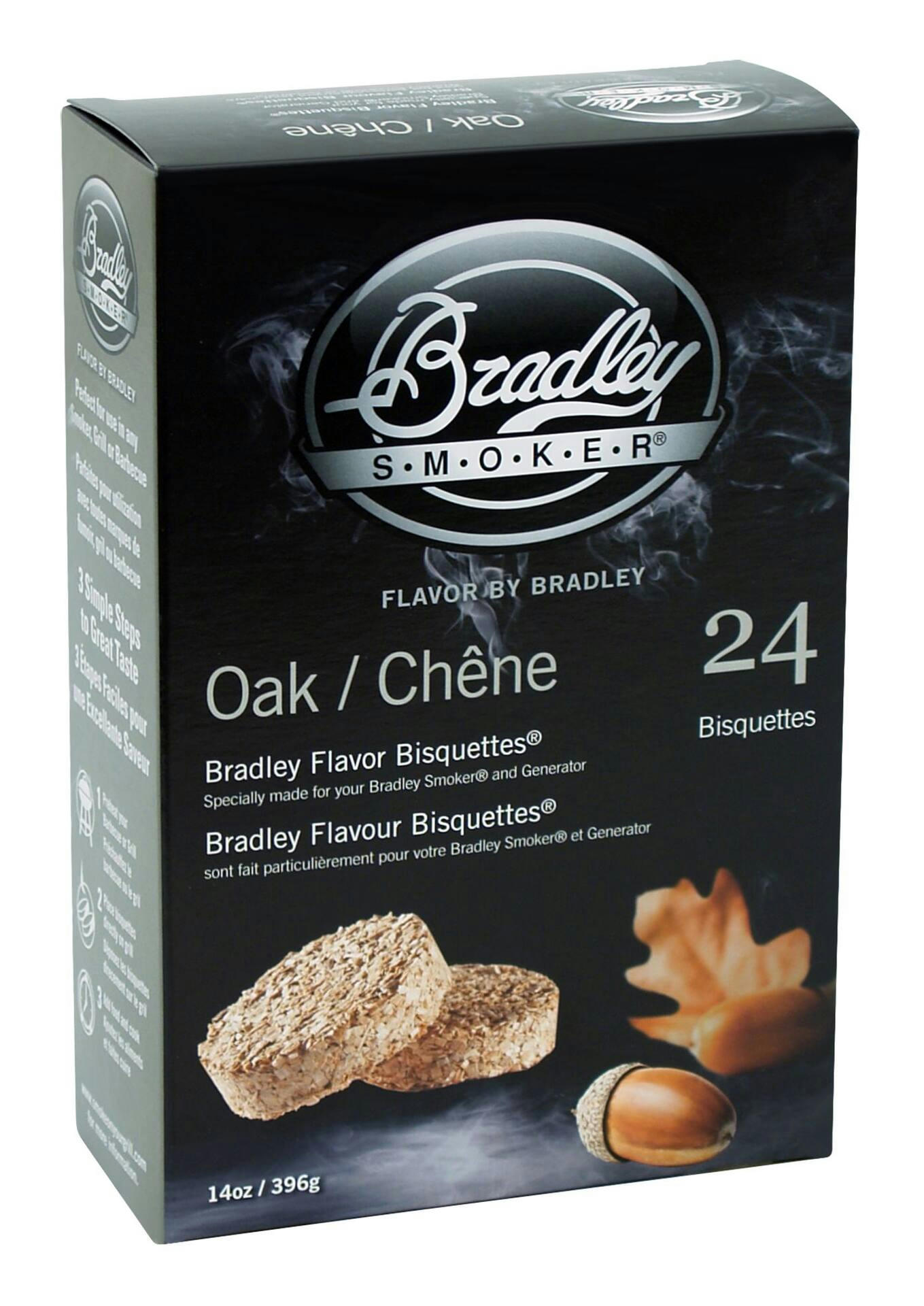 Bradley Smoker Wood Bisquettes, Oak, 24-pk