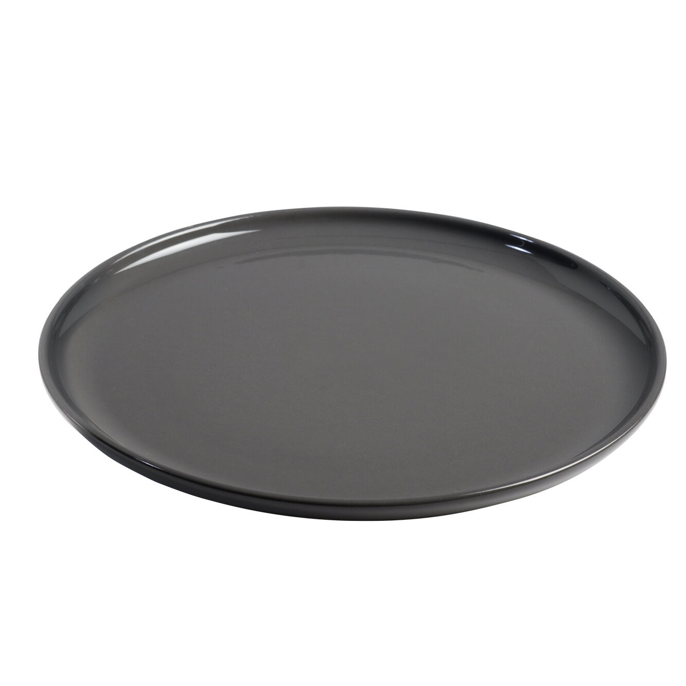 Assiette plate ronde Oslo grise