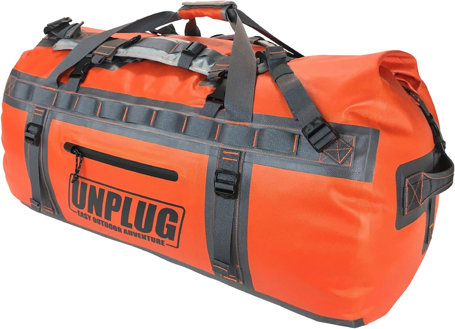 UNPLUG Ultimate Adventure Bag -1680D Heavy Duty Waterproof Travel Duffel Bags for Camping, Motorcycle Dry Bag, Waterproof Bags for Boating, Waterproof Duffle Backpack,Tactical Duffle Bag(155L/BlackOps)