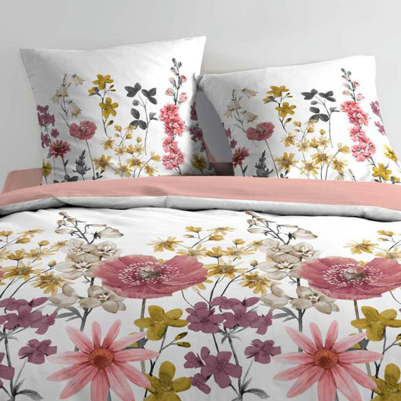 - Parure de couette 100% coton 57 fils imprimée 240x220 2 taies