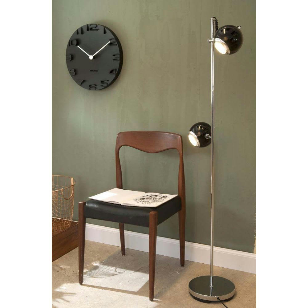 ON THE EDGE - Horloge murale en plastique noir D42
