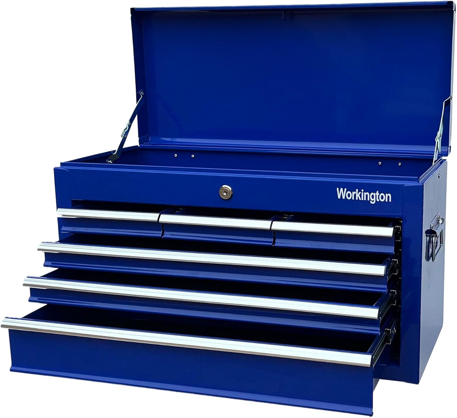 Workington Portable Metal Tool Chest with 6 Drawers, 24 6-Drawer Tool Chest Cabinet with Ball Bearing Drawer Slides, Steel Tool Storage Box Organizer 4005 Blue