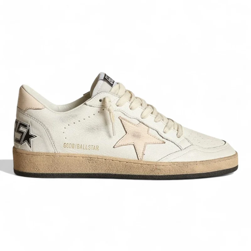 Ball Star LTD in white nappa leather with a salmon-colored nappa star