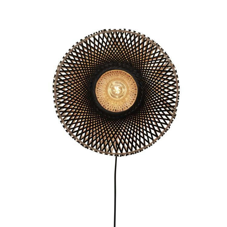 KALIMANTAN - Applique bambou  noir/naturel, h. 44cm