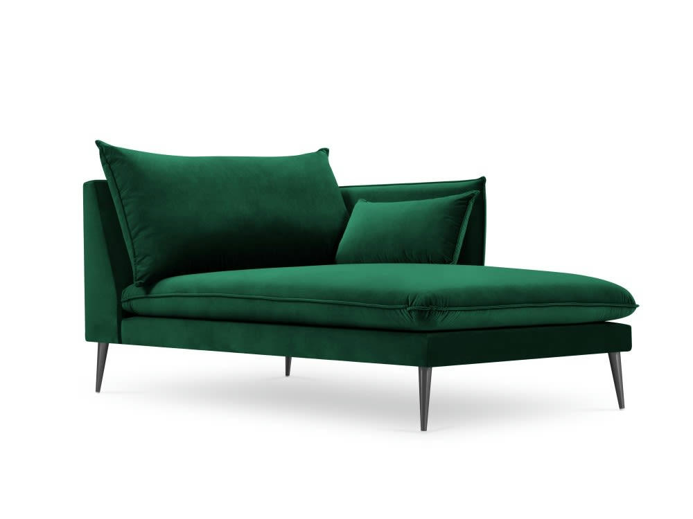 AGATE - Méridienne en velours vert bouteille