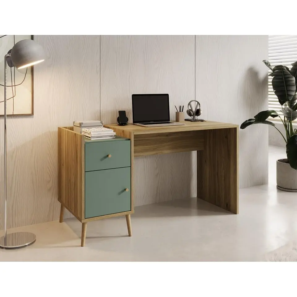 Meubella - Bureau Wally - Groen - 140 cm