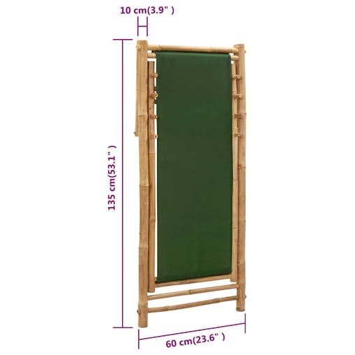 NNEVL Deck Chair Bamboo and Canvas Green