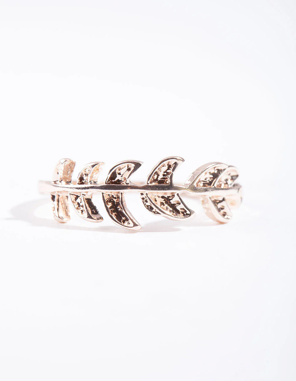 Rose Gold Leaf Band Ring