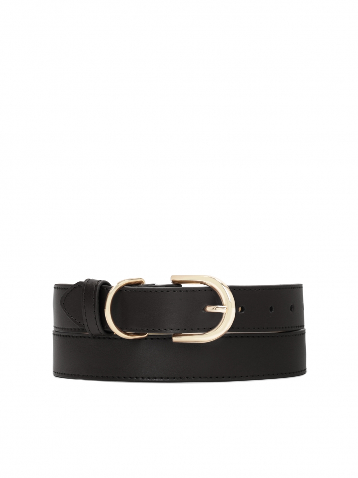 Classic narrow belt with half-round buckle