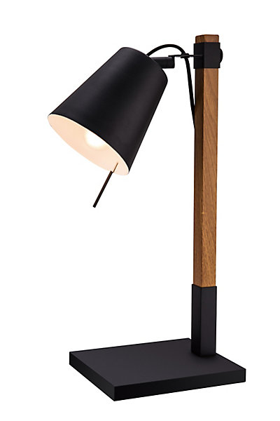 Lampe de table incandescent Menonry GoodHome E27 noir mat