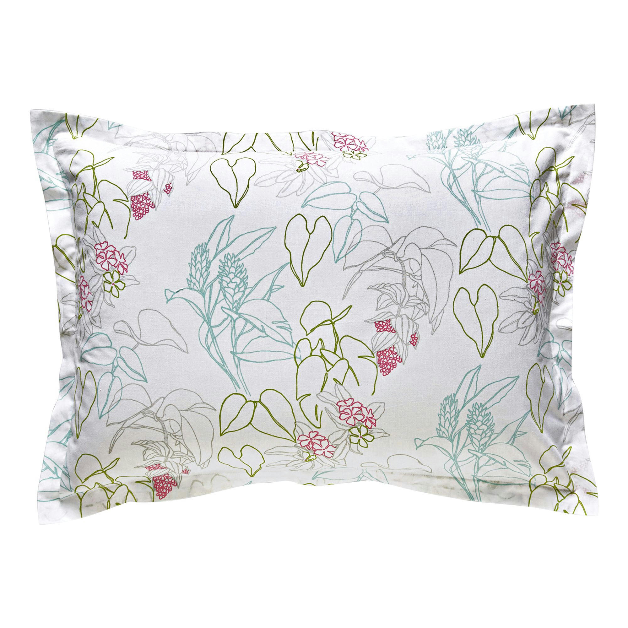 PLUIE D'ETE - Taie volant 50x70 multicolore en coton