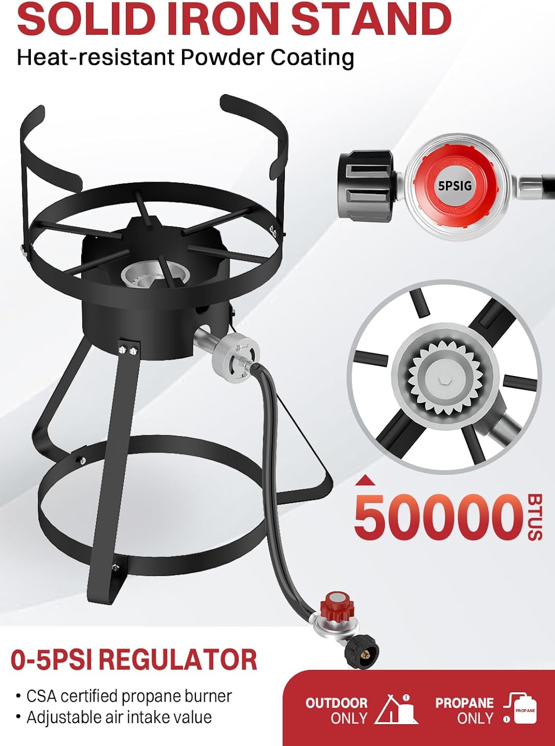 30QT Stainless Steel Turkey Fryer | Seafood & Crawfish Boiler | Basket & Waterptroof Cover Included | 50,000BTU Propane Burner | Outdoor Deep Fryers | Ideal for Frying & Boiling