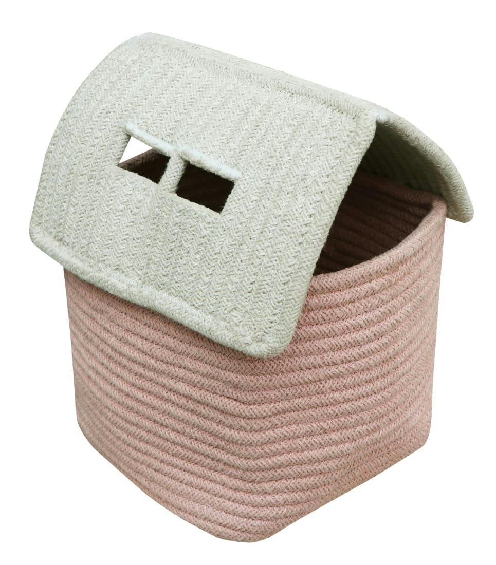 ECO-CITY - Panier de rangement maison vintage nude (22 x 22 x 34 cm)