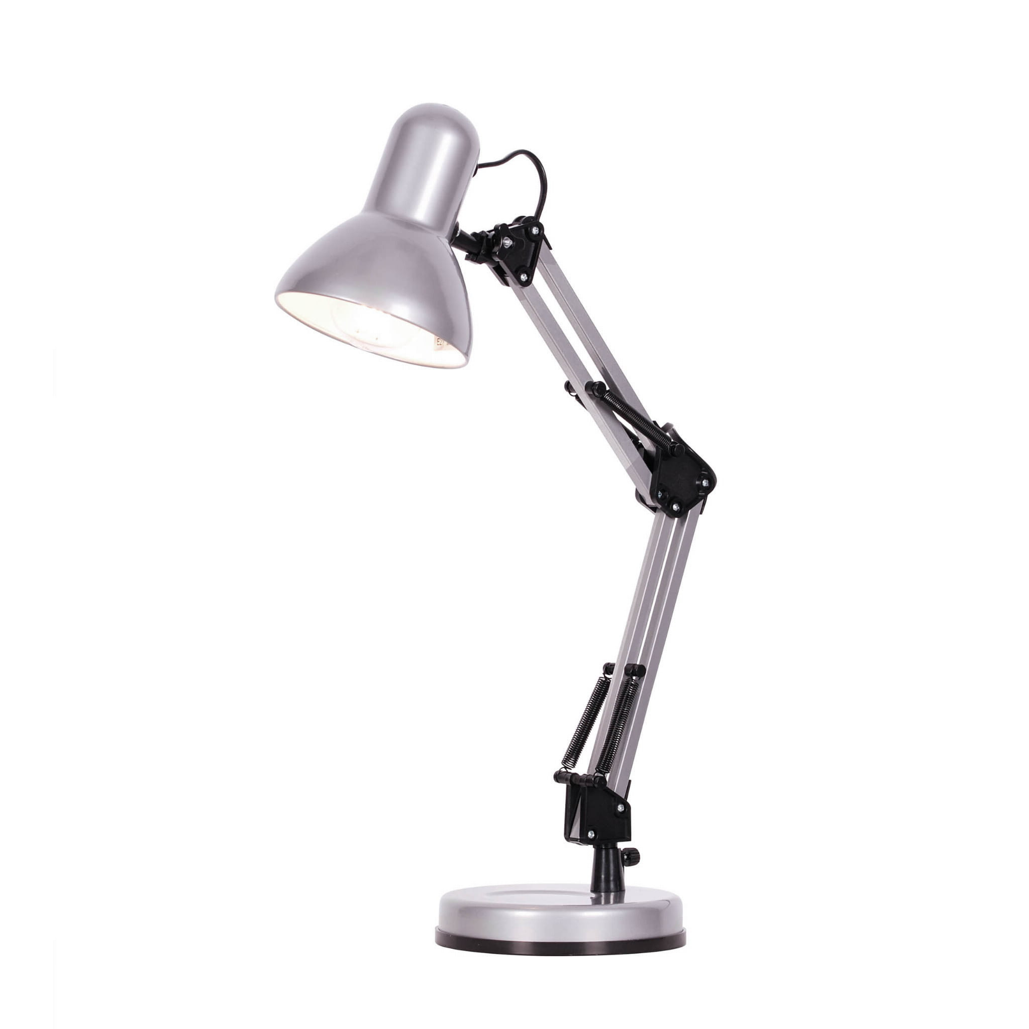 Lampka biurkowasrebrna COSMO 1xE27x60W wys:55cm Kaja