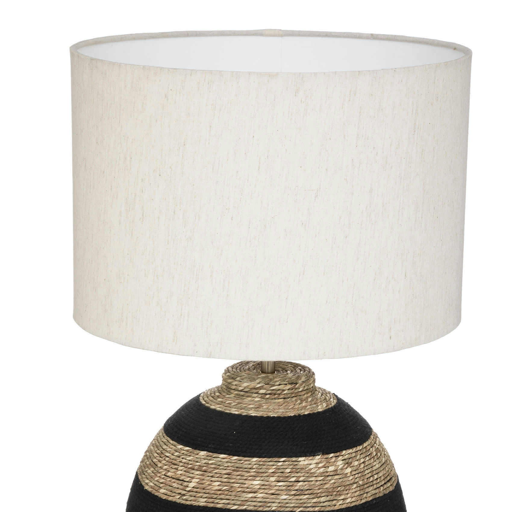 - Lampe boule à poser coton ivoire 35x58 cm